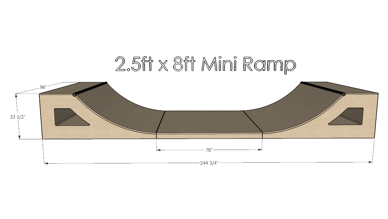 2.5ft High x 8ft Wide Mini Ramp